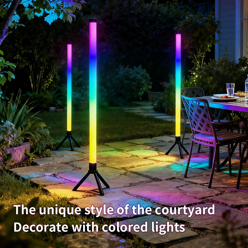 RGB LED Corner Floor Lamp,DIY Floor Lamp with Music Sync, Dynamic Modes, Remote Control,Standingl Corner Changing Ambience Light, for Living Bedroom Room Gaming Room