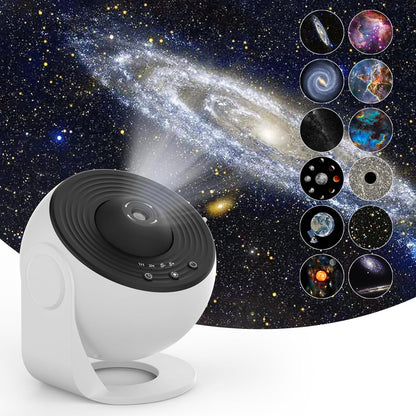 Planetarium Projector for Bedroom, 13 in 1 Star Projector Galaxy Light, Ceiling Night Light Milky Way Mood Lighting with Timer, LED Space Galaxy Lamp Bedroom Room Decor for Adults Kids - White