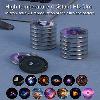 Galaxy Projector for Bedroom Pro Version, Upgraded Film Disc Star Projector for Kid 12 in 1 Planetarium Projector HD Image Adjustable Knob 360° Rotating 1/2h Timer Simple 4-Button Control
