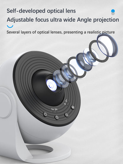 Galaxy Projector for Bedroom Pro Version, Upgraded Film Disc Star Projector for Kid 12 in 1 Planetarium Projector HD Image Adjustable Knob 360° Rotating 1/2h Timer Simple 4-Button Control