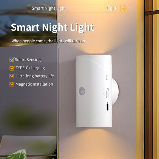 LED Wireless Wall Sconce with 7 Colors Changing, Motion Sensor Light Indoor,  Operated Wall Sconces for Bedroom Bedside Hallway Courtyard Doorway (White)