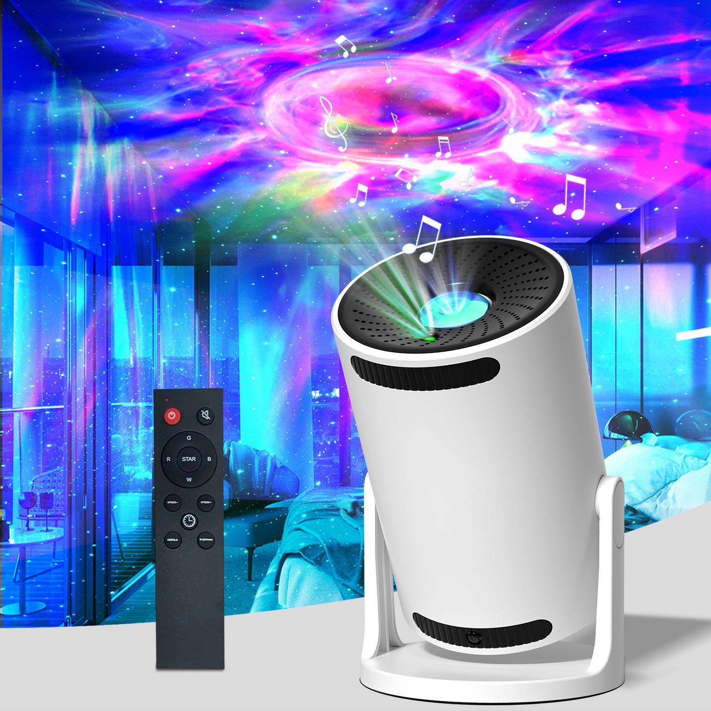 Galaxy Projector for Bedroom, Home Planetarium Astral Light Projector with Solar System & Constellation, Space Ceiling Starry Sky Night Light Projector with White Noise for Kids Adult Christmas Gift