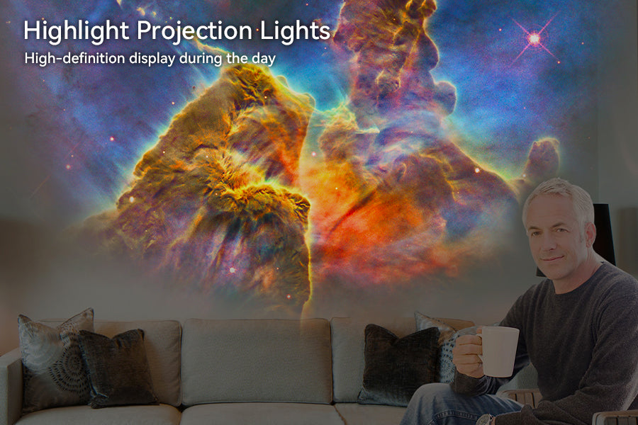 Planetarium Projector for Bedroom, 13 in 1 Star Projector Galaxy Light, Ceiling Night Light Milky Way Mood Lighting with Timer, LED Space Galaxy Lamp Bedroom Room Decor for Adults Kids - White