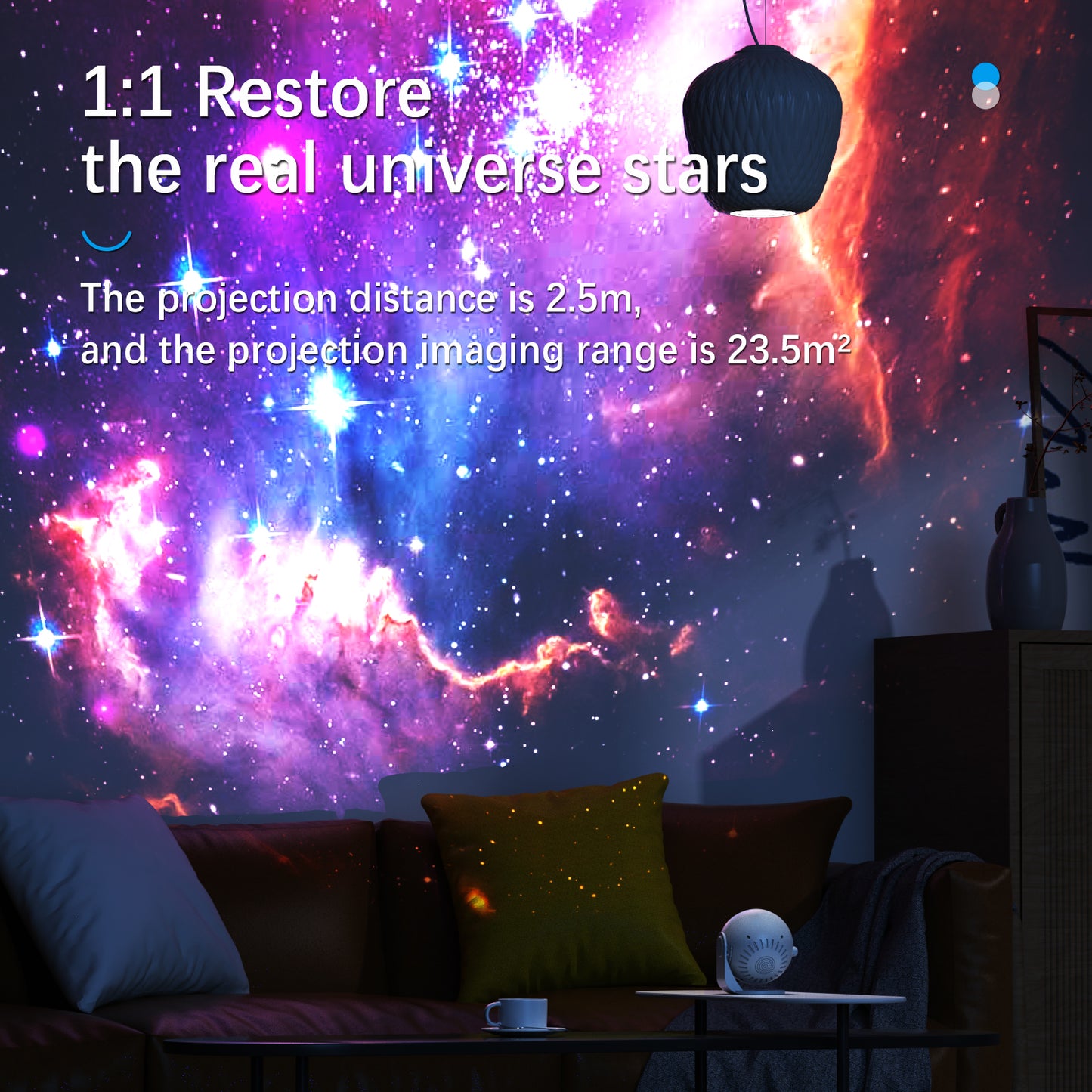 Galaxy Projector for Bedroom Pro Version, Upgraded Film Disc Star Projector for Kid 12 in 1 Planetarium Projector HD Image Adjustable Knob 360° Rotating 1/2h Timer Simple 4-Button Control