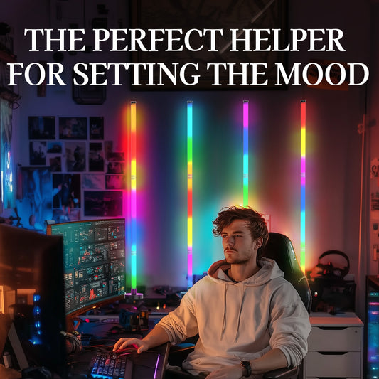 Corner Floor Lamp, Smart RGB Corner Lamp with  Remote Control, Music Sync Standing Lamp with 16 Million DIY Colors, Modern LED Ambient Light for Bedroom, Living Room, Gaming Rooms