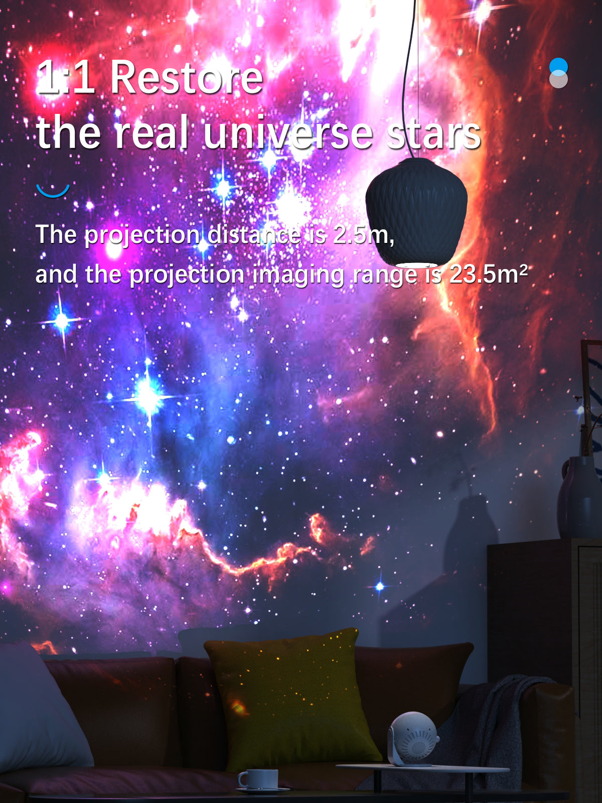 Galaxy Projector for Bedroom Pro Version, Upgraded Film Disc Star Projector for Kid 12 in 1 Planetarium Projector HD Image Adjustable Knob 360° Rotating 1/2h Timer Simple 4-Button Control