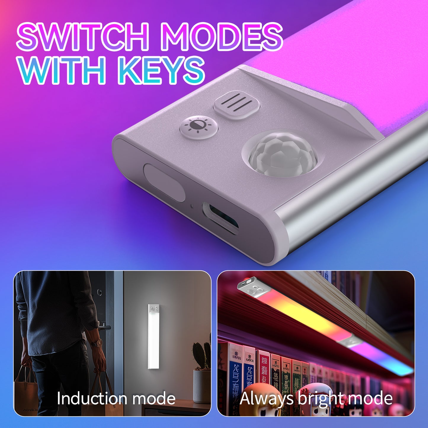 LED Under Cabinet Lighting Hardwired, Smart Adjustable White and RGB Dimmable Lights for Under Cabinets in Kitchen, Compatible with Alexa Google