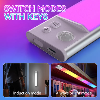 LED Under Cabinet Lighting Hardwired, Smart Adjustable White and RGB Dimmable Lights for Under Cabinets in Kitchen, Compatible with Alexa Google