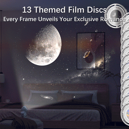 Projector for Bedroom,Space Dog Projector with Bluetooth Speaker,13 Themed Film Discs,White Noise,Remote & App Control,Night Light for Kids Adults Game Room Theater Ceiling Decor