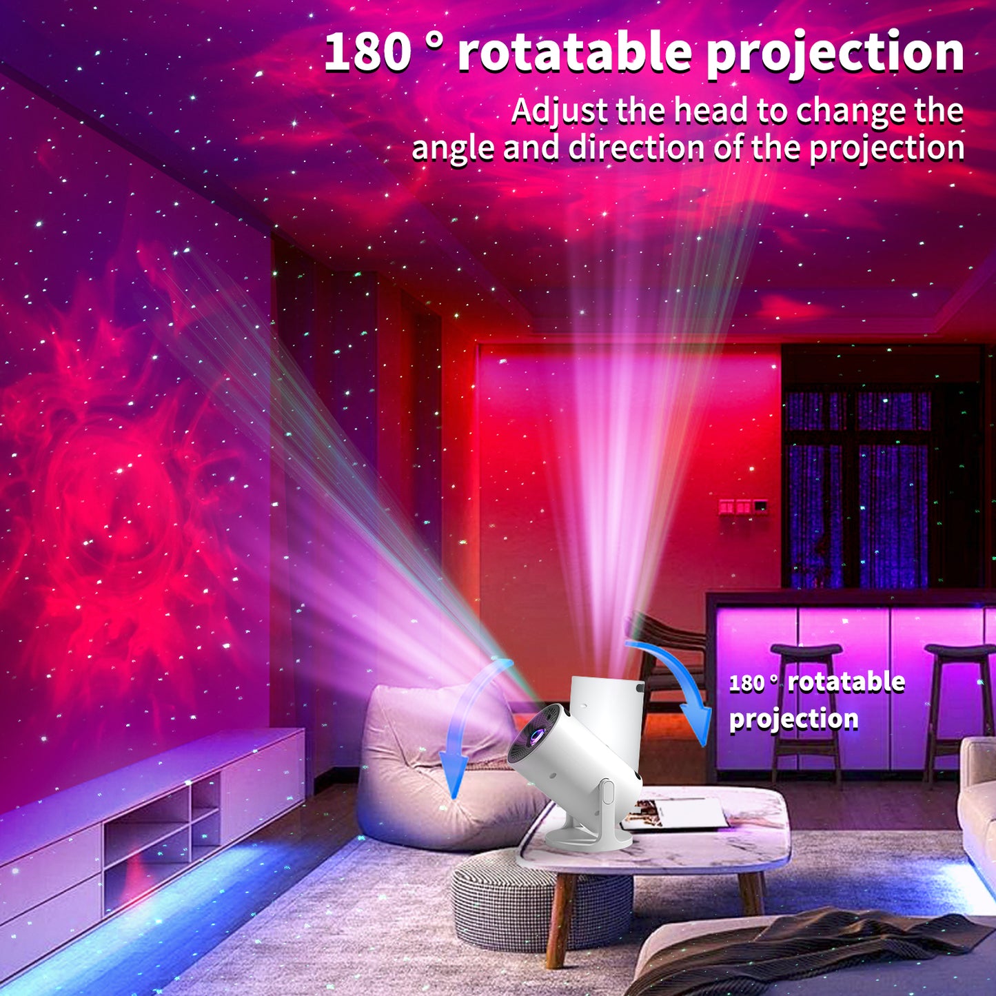 Galaxy Projector for Bedroom, Home Planetarium Astral Light Projector with Solar System & Constellation, Space Ceiling Starry Sky Night Light Projector with White Noise for Kids Adult Christmas Gift