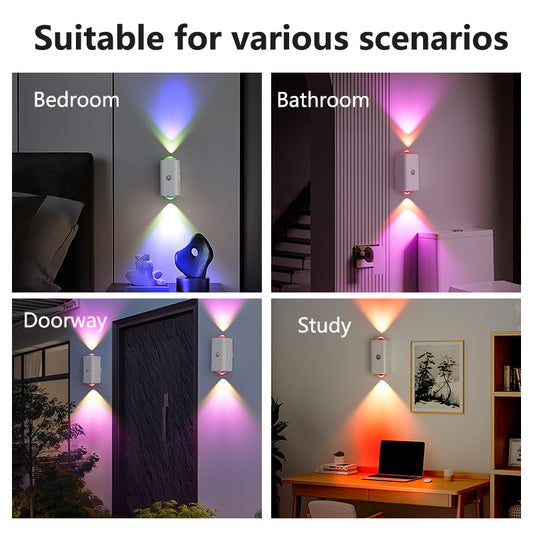 Motion Sensor Night Light,Motion Sensor Light Indoor,USB Type-C Charging,Magnetic Mount,Colorful neon Colors Change,Wall lamp,Battery Operated Wall Sconce for Bedroom,Bathroom