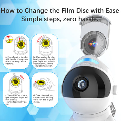 Projector for Bedroom,Space Dog Projector with Bluetooth Speaker,13 Themed Film Discs,White Noise,Remote & App Control,Night Light for Kids Adults Game Room Theater Ceiling Decor