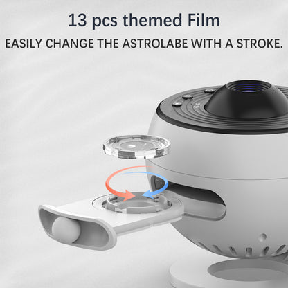 Galaxy Projector for Bedroom Pro Version, Upgraded Film Disc Star Projector for Kid 12 in 1 Planetarium Projector HD Image Adjustable Knob 360° Rotating 1/2h Timer Simple 4-Button Control