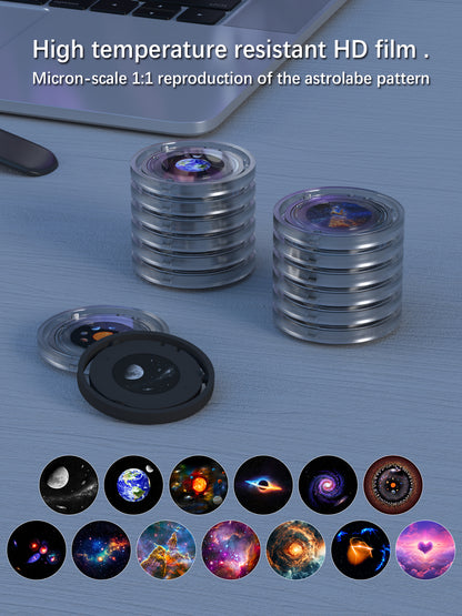 Galaxy Projector for Bedroom Pro Version, Upgraded Film Disc Star Projector for Kid 12 in 1 Planetarium Projector HD Image Adjustable Knob 360° Rotating 1/2h Timer Simple 4-Button Control