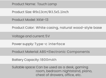Touch Bedside Table Lamp,4 LIGHTING MODES AVAILABLE,  Rechargeable Desk Lamp, Dimmable Night Light with RGB Color Changing,Portable Lamp for Baby, Bedroom, Living Room